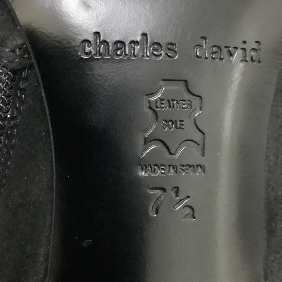 Charles David Black suede Heeled Boots, Size 7.5 - Picture 13 of 14